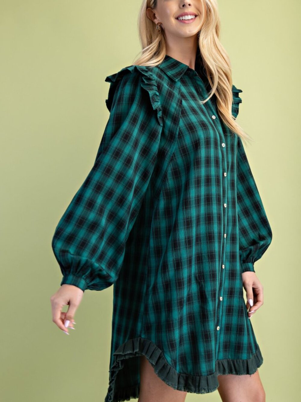 GiGio Plaid Mini Shirt Dress - Picture 4 of 5